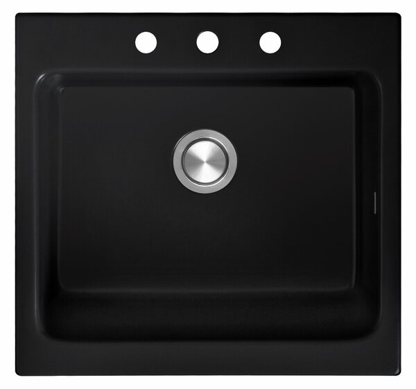 Berg Nova chiuveta din ceramica 66x62 cm negru BRN19C104