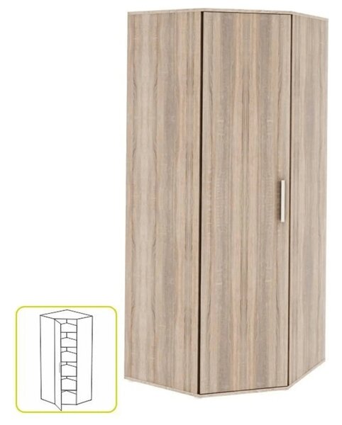 Dulap DUNAJ TIPUL15, stejar sonoma, DTD laminat, cu o usa, 79x79x191 c