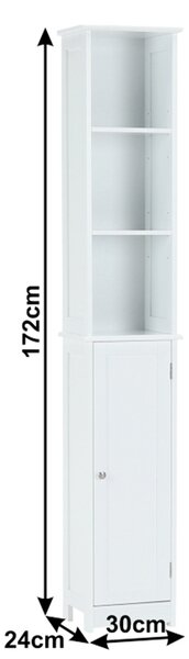 Dulap ATENE TYPUL 1, alb, cu o usa, 30x24x172 cm