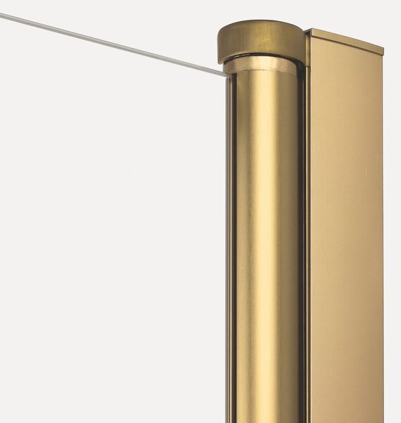 New Trendy New Soleo Gold Brushed paravan cadă 90 cm o piesă auriu periat/sticlă transparentă P-0172