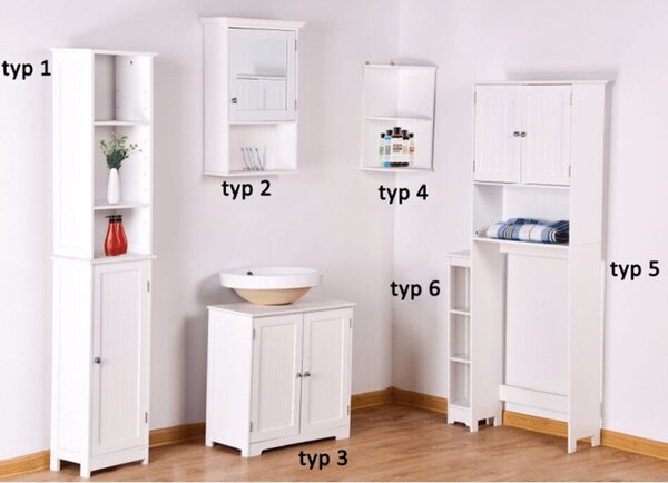 Dulap ATENE TYPUL 1, alb, cu o usa, 30x24x172 cm