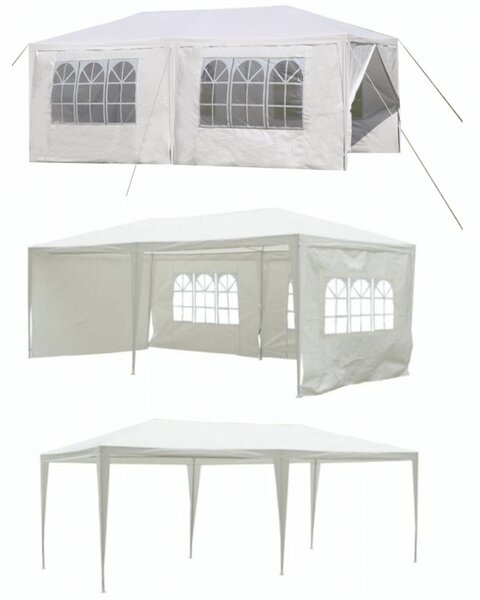 Cort gradina TENKO TYP 2, alb, polietilena/otel, 300x600x245 cm