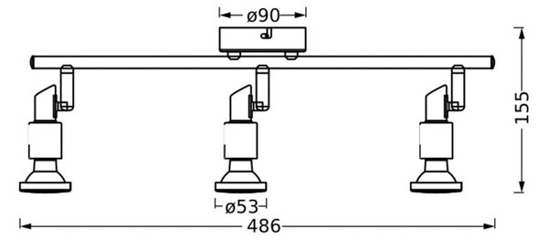 OSRAM Spot de tavan OSRAM, alb, 3 becuri, metal, GU10-LED 927 dimabil, reglabil, Alb, Metal