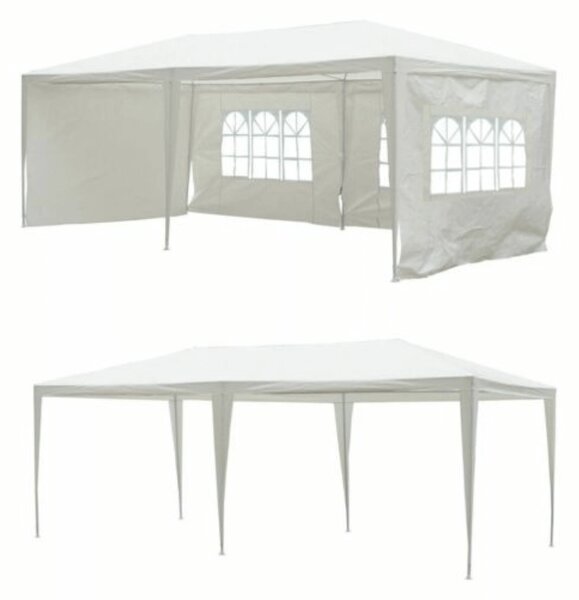 Cort gradina TENKO TYP 2, alb, polietilena/otel, 300x600x245 cm