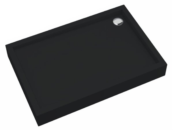 Schedpol Medium Black Mat cădiță de duș dreptunghiulară 100x80 cm negru 3.4736/C/MG