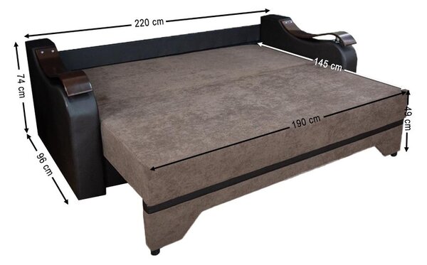 Canapea Extensibilă Sally Bonell Mini, Maro