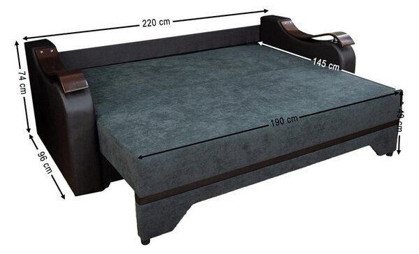 Canapea Extensibilă Sally Bonell Mini, Gri inchis