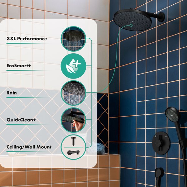 Hansgrohe Activera S cap de duș 24x24 cm rotund negru 28057670