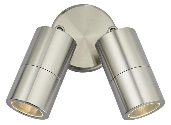 Där Lighting ORT0968 - Aplica LED de exterior ORTEGA, spot montat pe perete, 2xGU10/5W/230V, IP65, cromat