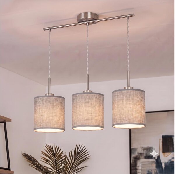 Brilagi - Lustru LED suspendat pe cablu NUBILA 3xE27/60W/230V gri