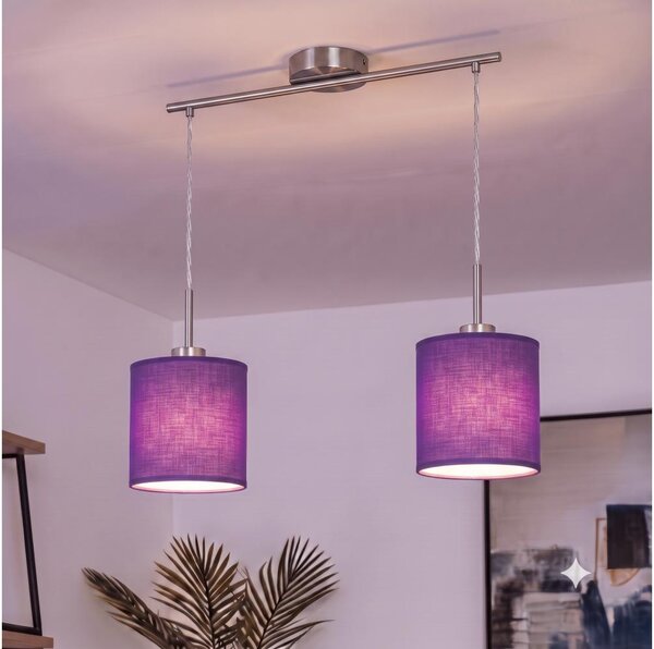 Brilagi - Lustră LED suspendată pe cablu NUBILA 2xE27/60W/230V mov
