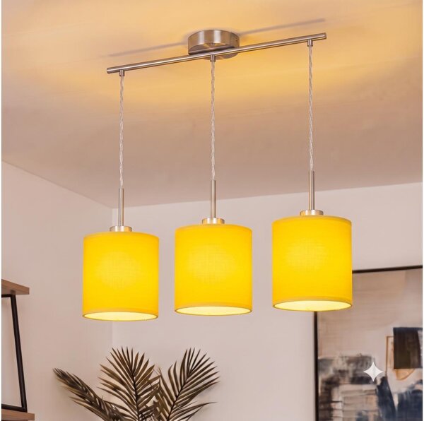 Brilagi - Lustră LED suspendată pe cablu NUBILA 3xE27/60W/230V galbenă