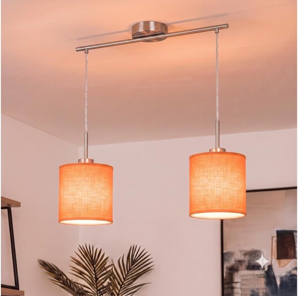 Brilagi - Candelabru LED suspendat pe cablu NUBILA 2xE27/60W/230V portocaliu