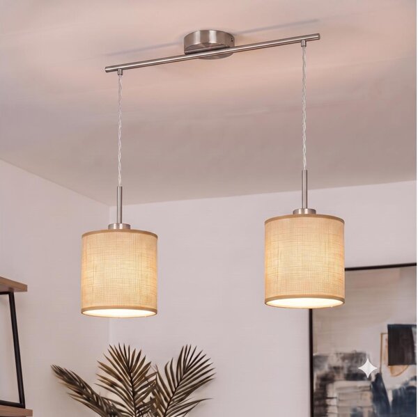 Brilagi - Candelabru LED suspendat pe cablu NUBILA 2xE27/60W/230V maro deschis