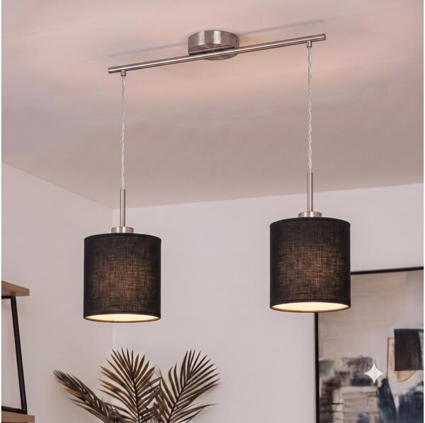 Brilagi - Lustru LED suspendat pe cablu NUBILA 2xE27/60W/230V negru