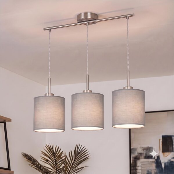 Brilagi - Lustru LED suspendat pe cablu NUBILA 3xE27/60W/230V, gri deschis