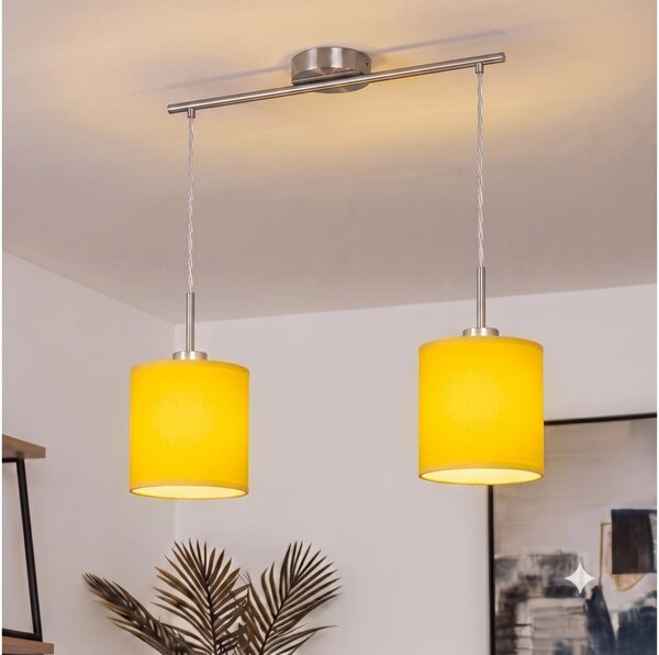 Brilagi - Lampă suspendată LED pe cablu NUBILA 2xE27/60W/230V, galbenă