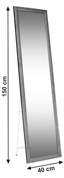 Oglinda LAVAL, negru, metal/lemn, 40x150 cm