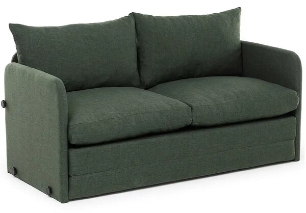 Canapea extensibila 2 locuri moderna, 200x148 cm – stofa verde – Saga