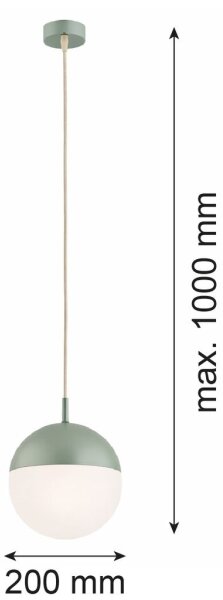 Argon 8999 - Lampă suspendată de exterior pe cablu LIV, 1xE27/15W/230V, IP44, verde