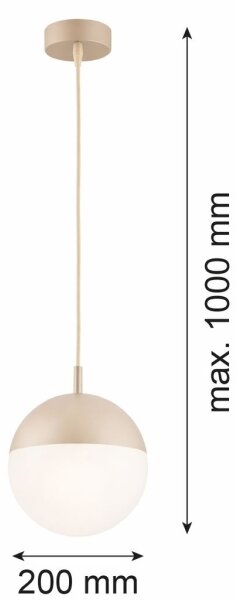 Argon 9001 - Lampă suspendată de exterior pe cablu LIV 1xE27/15W/230V IP44 bej