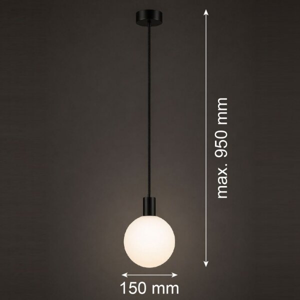 Argon 9005 - Lampă suspendată de exterior pe cablu ORE, 1xG9/6W/230V, neagră