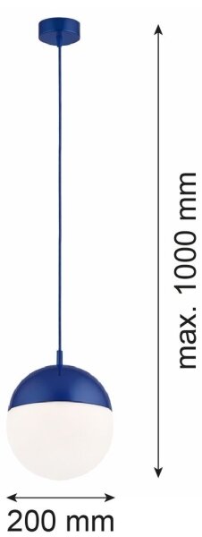Argon 9000 - Lampă suspendată de exterior pe cablu LIV, 1xE27, 15W, 230V, IP44, albastră
