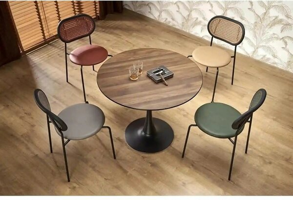 Masa OLMO, nuc/negru, 90x73 cm
