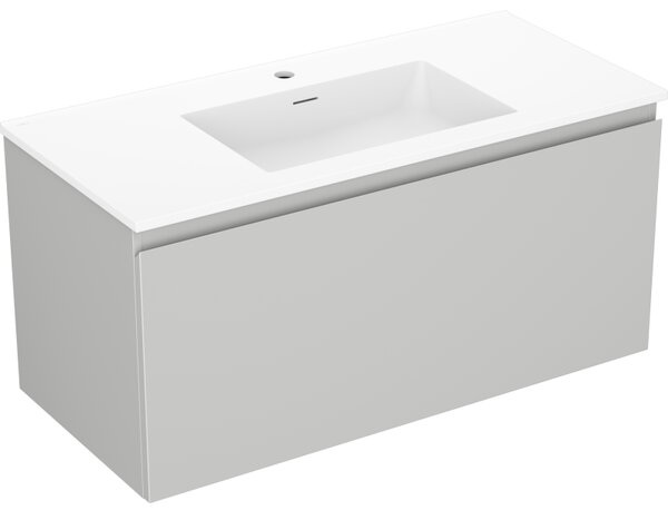 Mexen Orio, mobilier de baie 100 cm cu lavoar Otis, 1 sertar, gri mat/alb mat, 91A10-10047-1-BF62-W18M01