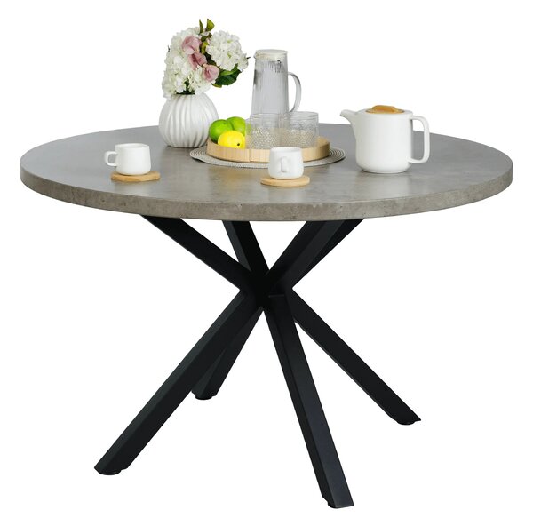 Masa MEDOR, gri carbon/negru, 120x120x76 cm