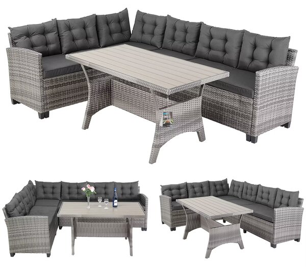 Deuba Set ratan Sedan - gri + perne antracit
