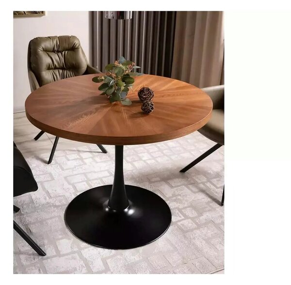 Masa AMADEO, stejar/negru mat, 100x76 cm