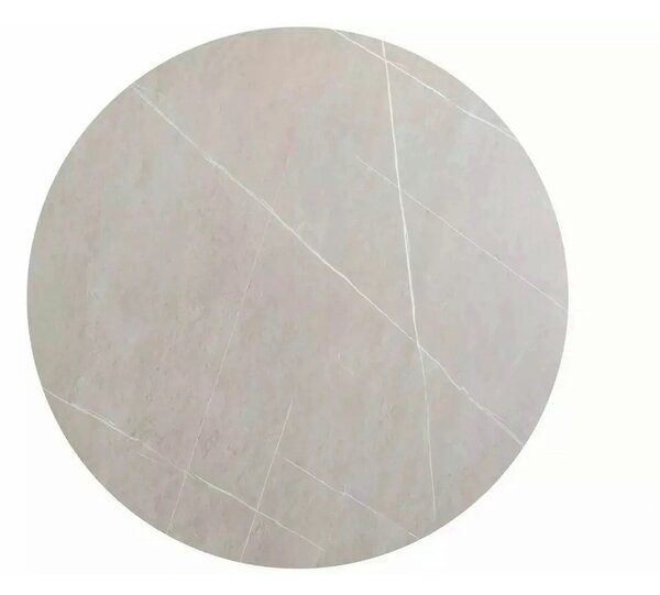 Masa MURANO, gri cu efect de marmura/negru, ceramica/metal, 120x120x76