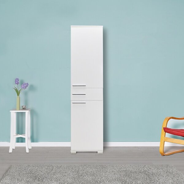 Dulap ADR-421-PP-1, alb, PAL melaminat, cu 2 usi si un sertar, 45x40x1