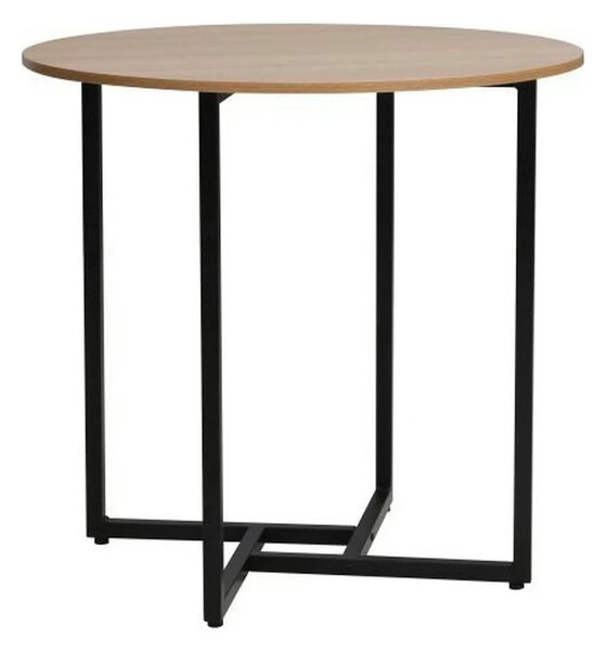 Masa ALTO II, stejar/negru, PAL laminat/metal, 80x80x76 cm