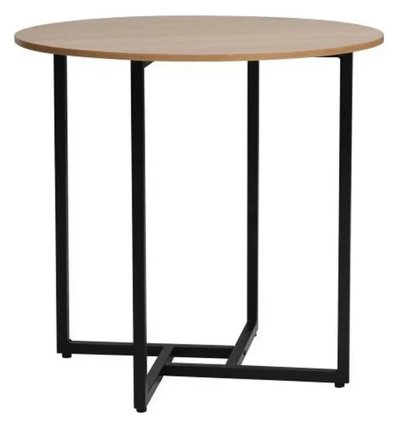 Masa ALTO II, stejar/negru, PAL laminat/metal, 80x80x76 cm