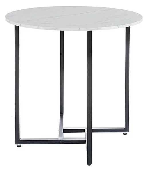 Masa ALTO II, alb/negru, PAL laminat/metal, 80x80x76 cm