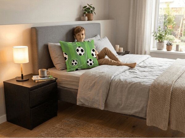 Fata de perna din policoton FOOTBALL TIME POLY 50x70 cm, verde