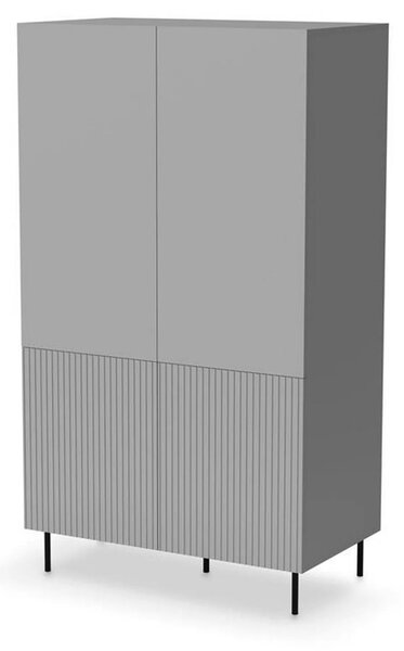 Dulap ASENSIO S-1, gri deschis, PAL laminat/metal, cu 4 usi, 80x54x185