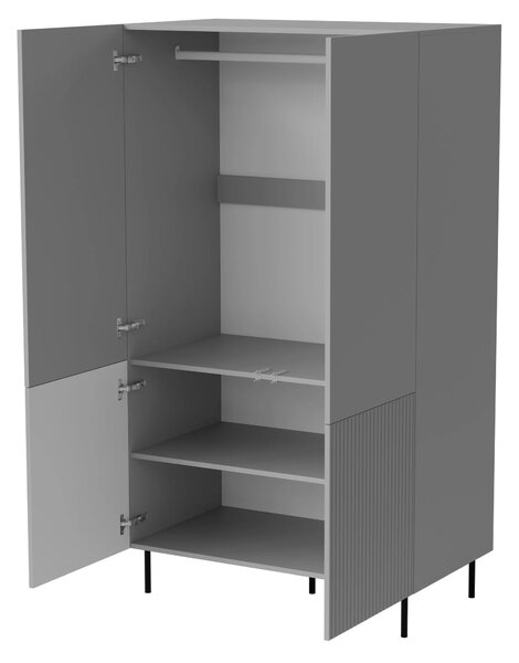 Dulap ASENSIO S-1, gri deschis, PAL laminat/metal, cu 4 usi, 80x54x185