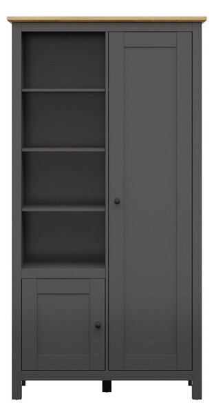 Dulap HESEN, gri grafit/stejar artisan, PAL melaminat, cu 2 usi, 106x4