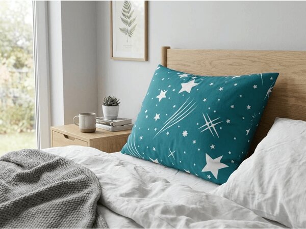 Fata de perna din policoton NIGHT SKY POLY 50x70 cm, turcoaz