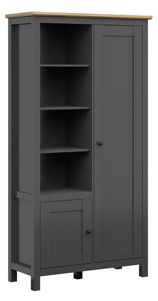 Dulap HESEN, gri grafit/stejar artisan, PAL melaminat, cu 2 usi, 106x4