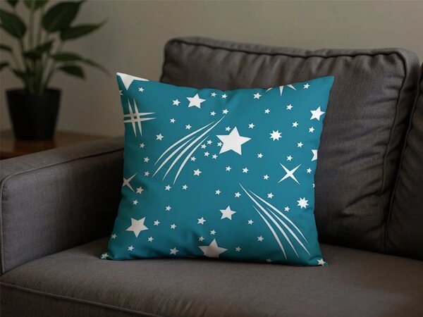 Fata de perna din policoton NIGHT SKY POLY 45x45 cm, turcoaz