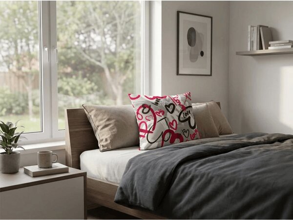 Fata de perna din policoton STREET LOVE POLY 45x45 cm, gri