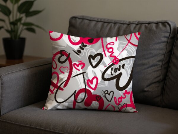 Fata de perna din policoton STREET LOVE POLY 45x45 cm, gri