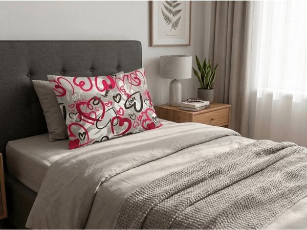 Fata de perna din policoton STREET LOVE POLY 50x70 cm, gri