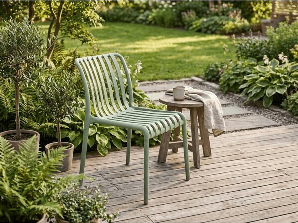 Set de gradina TREGO ISLAND - 2 scaune si masa rotunda ø 60 cm, verde