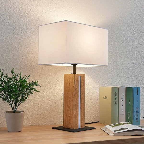 Lampă de masă Lindby, Garry, reglabil, Alb, Camera de zi, Țesătură / Textil, Modern