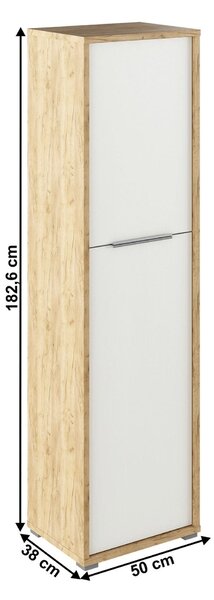 Dulap RIOMA TYP 08, stejar artisan/alb, DTD laminat, cu 2 usi, 50x38x1